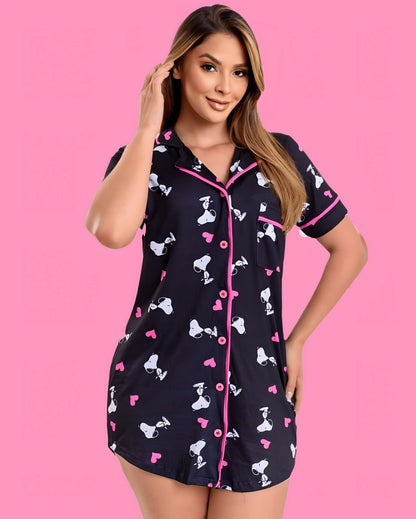 Pijama Auden Cloud- Curto  Snoopy